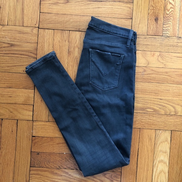 Hudson Nico Midrise Super Skinny Grey Jeans 26 - Picture 7 of 7